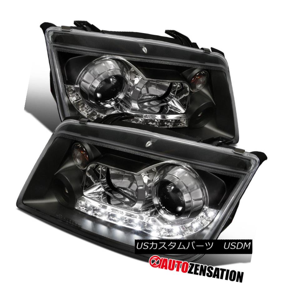 ヘッドライト For 99-04 Volkswagen Jetta Bora Black R8 Style LED DRL Projector Headlights 99-04フォルクスワーゲンジェッタボラブラックR8スタイルLED DRLプロジェクターヘッドライト用 【並行輸入品】