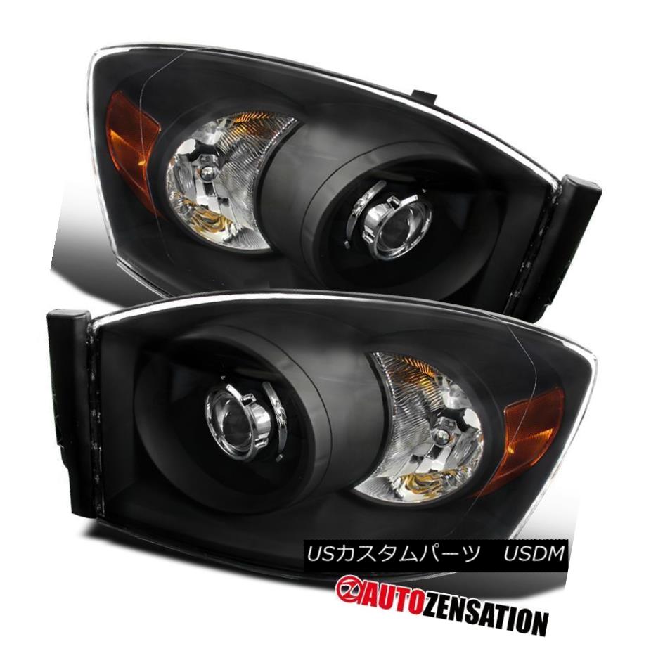 ヘッドライト Dodge Ram 06-08 1500 06-09 2500/3500 Black Clear Projector Headlights+Bulbs Dodge Ram 06-08 1500 06-09 2500/3500ブラッククリアプロジェクターヘッドライト+ Bul bs 【並行輸入品】
