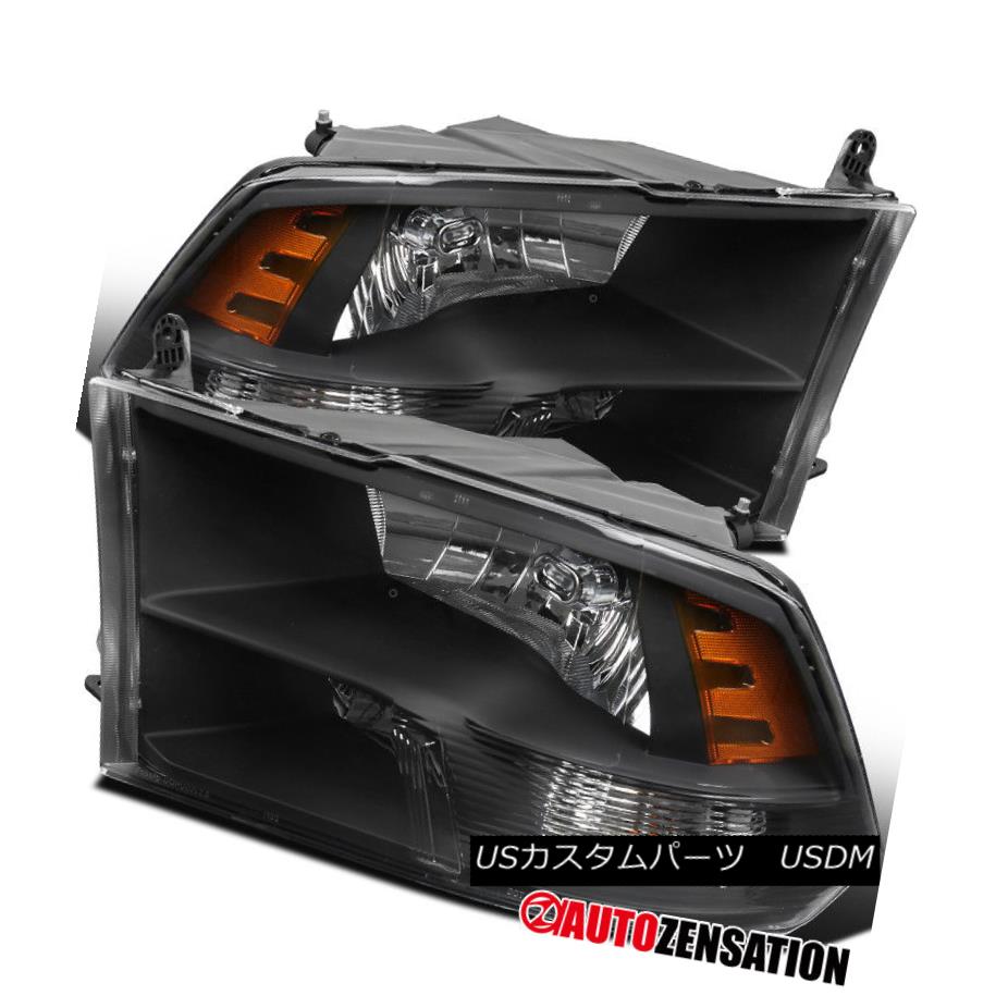 ヘッドライト 2009-2017 Dodge Ram 1500/2500/3500 Black Clear Quad Lamps Headlights Left+Right 2009-2017 Dodge Ram 1500/2500/3500ブラッククリアクアッドランプヘッドライト左+右 【並行輸入品】