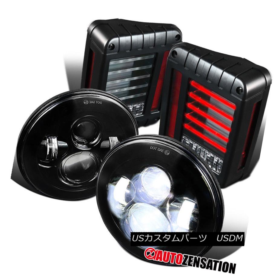 ヘッドライト 07-17 Wrangler Black Cree LED 7\