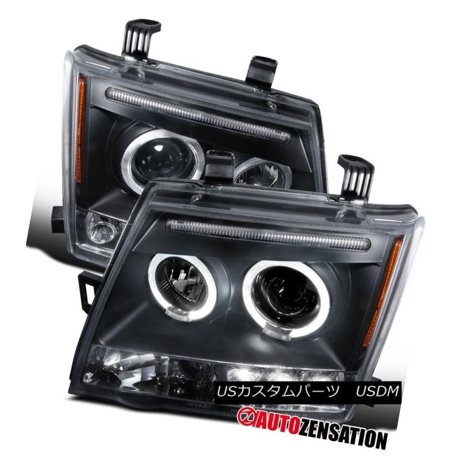 ヘッドライト For 2005-1202 Nissan Xterra Replacement Black LED DRL Halo Projector Headlights 2005-1202日産エクステラ交換用黒色LED DRLハロープロジェクターヘッドライト 【並行輸入品】