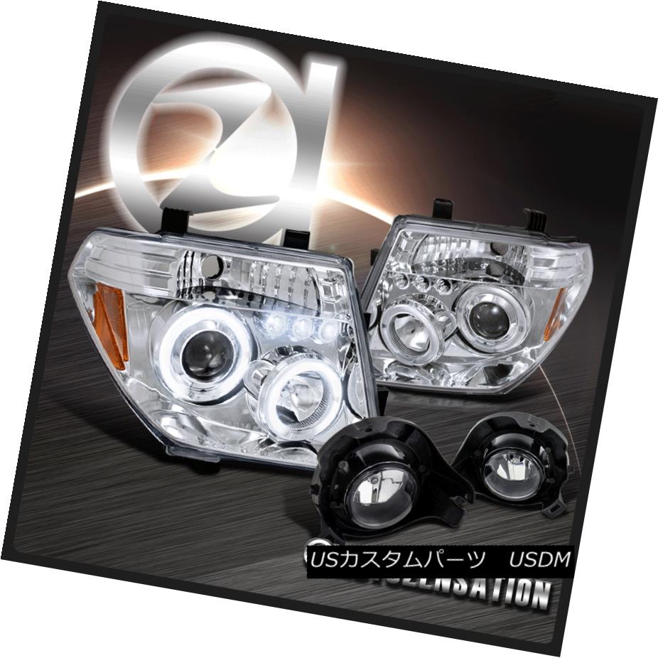 ヘッドライト Fit 05-08 Frontier 05-07 Pathfinder Chrome Projector Headlight+Clear Fog Lamp フィット05-08フロンティア05-07パスファインダークロームプロジェクターヘッドライト+クリーア rフォグランプ 【並行輸入品】