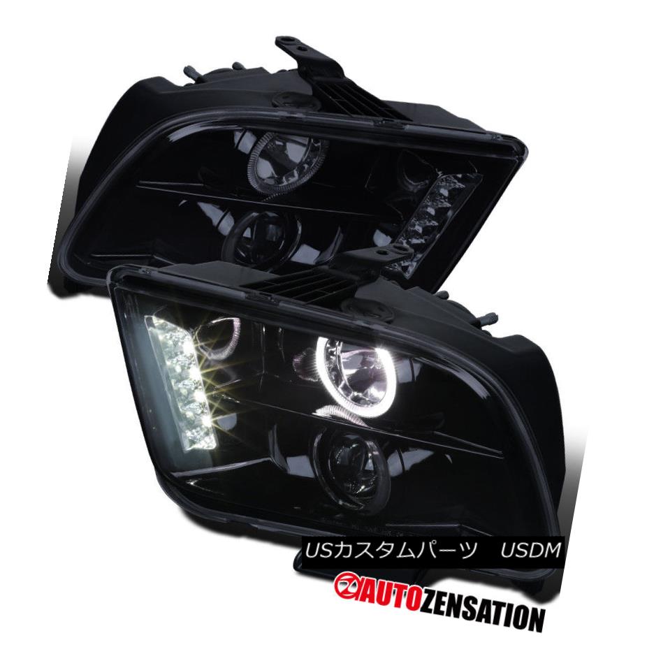 ヘッドライト 2005-2009 Ford Mustang [Glossy Black] LED DRL Halo Projector Headlights Lamps 2005-2009 Ford Mustang [Glossy Black] LED DRL Haloプロジェクターヘッドライトランプ 【並行輸入品】