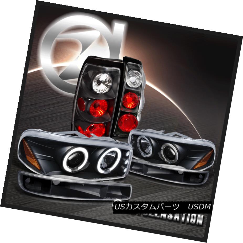 ヘッドライト 99-03 Sierra Fleetside Black Projector Headlights+Bumper Lamps+Tail Lights 99-03 Sierra Fleetside黒プロジェクター・ヘッドライト+ランプ・テール・ライトごとのバーン 【並行輸入品】