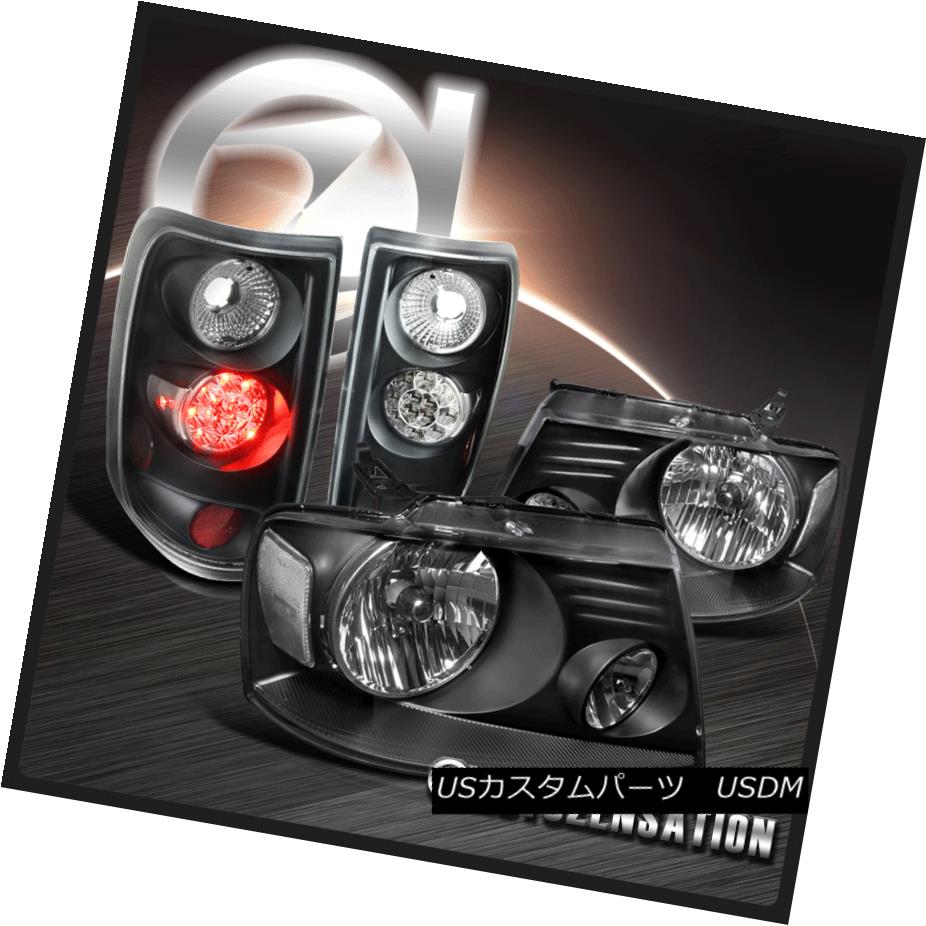 ヘッドライト 2004-2008 F150 Styleside Black Clear Headlights+LED Tail Lights+Clear Reflector 2004-2008 F150 Stylesideブラッククリアヘッドライト+ LEDテールライト+クリアリフレクター 【並行輸入品】