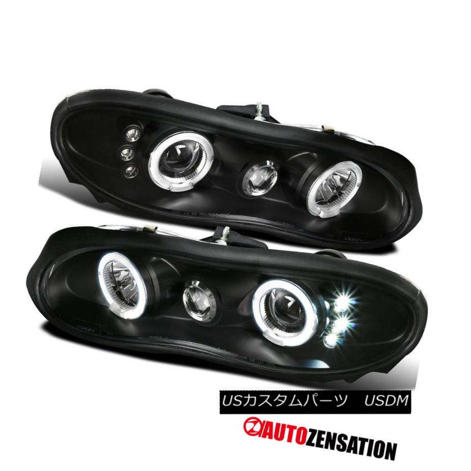 ヘッドライト 1998-2002 Chevy Camaro Replacement Black Halo Projector LED DRL Headlights Lamps 1998-2002シボレーカマロ交換ブラックハロープロジェクターLED DRLヘッドライトランプ 【並行輸入品】