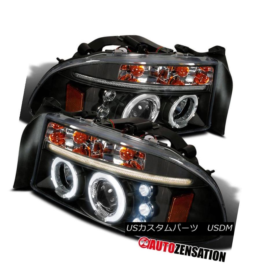 ヘッドライト 97-04 Dakota/ 98-03 Durango Black LED DRL Halo Projector Headlights 97-04 Dakota / 98-03 Durango Black LED DRLハロープロジェクターヘッドライト 【並行輸入品】