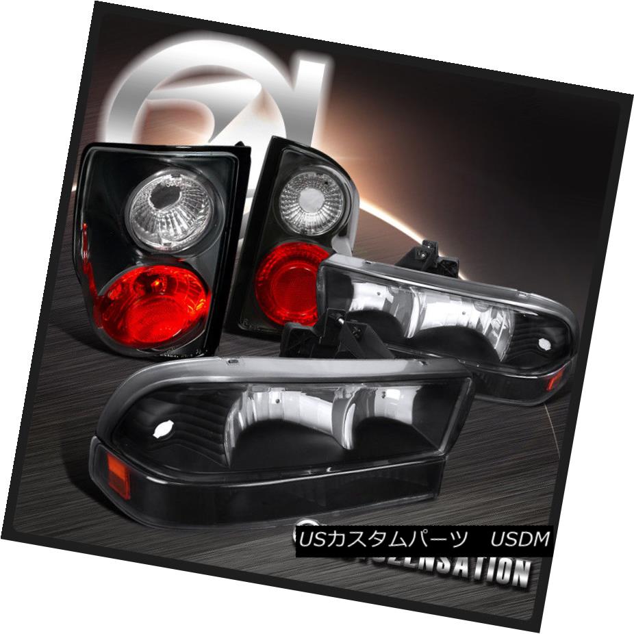 ヘッドライト 1998-2004 Chevy S10 Pickup Black Crystal Headlights+Bumper Lamps+Tail Lights 1998-2004シボレーS10ピックアップブラッククリスタルヘッドライト+バーン 、ランプ+テールライト 【並行輸入品】