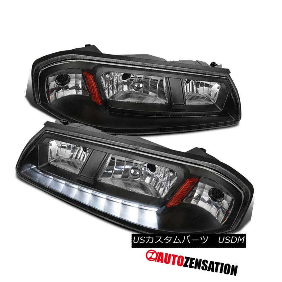 ヘッドライト 2000-2005 Chevy Impala LED DRL Headlights Black Clear Pair Left+Right 2000-2005シボレーインパラLED DRLヘッドライトブラッククリアペア左+右 【並行輸入品】