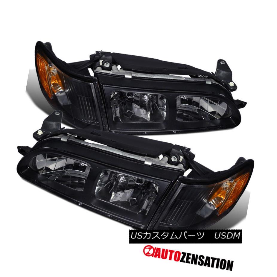 ヘッドライト For Toyota 93-97 Corolla JDM Crystal Black Headlights+Corner Signal Lamps 4PC トヨタ93-97 Corolla JDMクリスタルブラックヘッドライト+ Cor ner Signal Lamps 4PC 【並行輸入品】