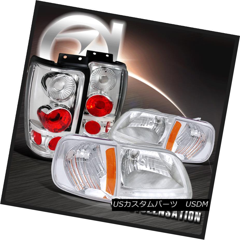 ヘッドライト Ford 97-02 Expedition Chrome LED Headlights+Corner Signal Lamps+Tail Lights フォード97-02遠征クロームLEDヘッドライト+ Cor nerシグナルランプ+テールライト 【並行輸入品】