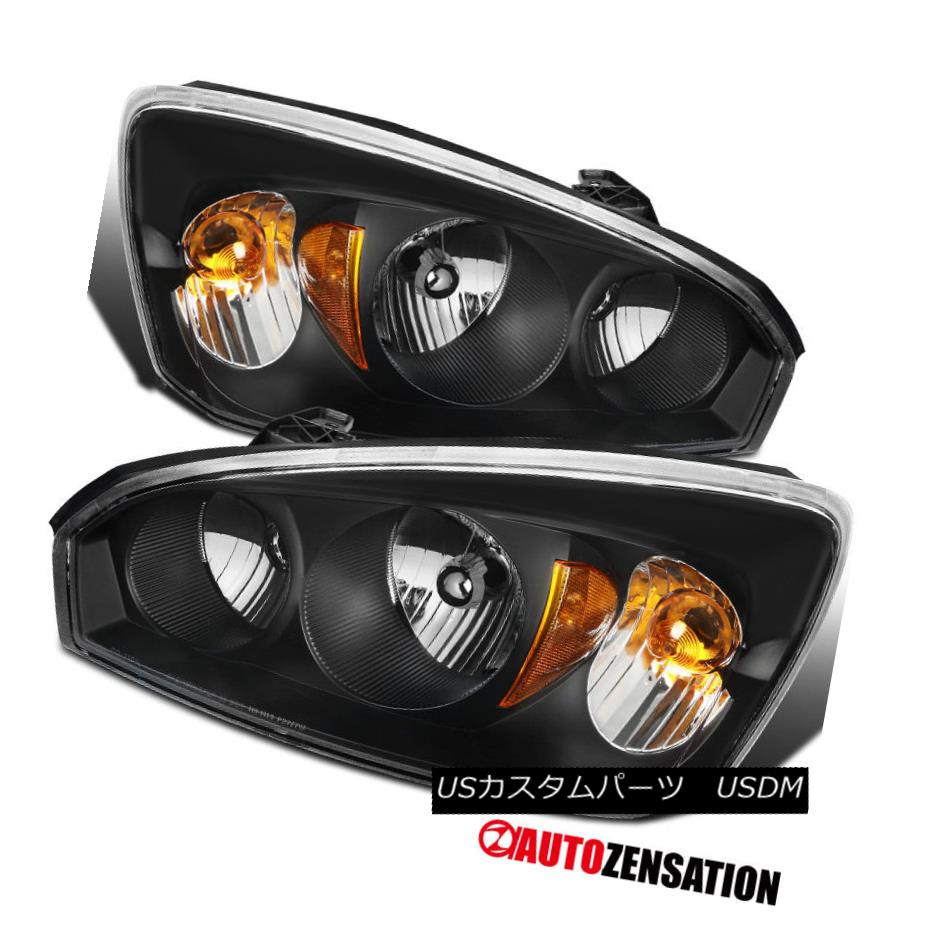 ヘッドライト 2004-2008 Chevy Malibu Sedan Black Clear Front Headlights Lamps Left+Right Pair 2004-2008シボレーマリブセダンブラッククリアフロントヘッドライトランプ左+右ペア 【並行輸入品】