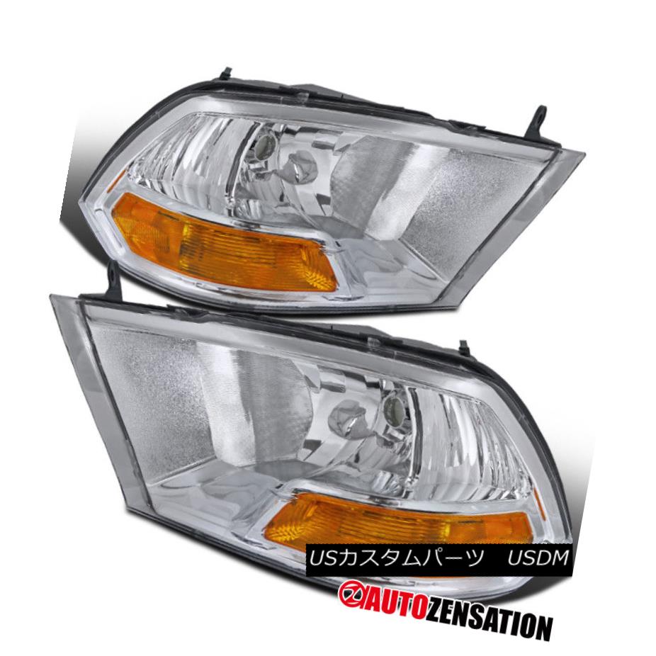 ヘッドライト 09-17 Dodge Ram 1500/2500/3500 Chrome Clear Crystal Headlights RH LH 09-17 Dodge Ram 1500/2500/3500クロームクリアクリスタルヘッドライトRH LH 【並行輸入品】