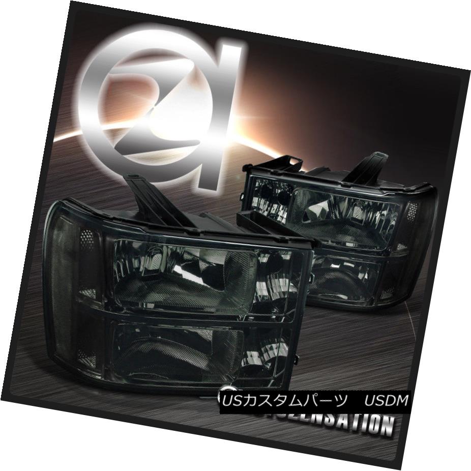 ヘッドライト 2007-2013 GMC Sierra 1500 2500 3500HD Euro Smoke Tinted Headlights Pair 2007-2013 GMC Sierra 1500 2500 3500HDユーロスモークティントヘッドライトペア 【並行輸入品】