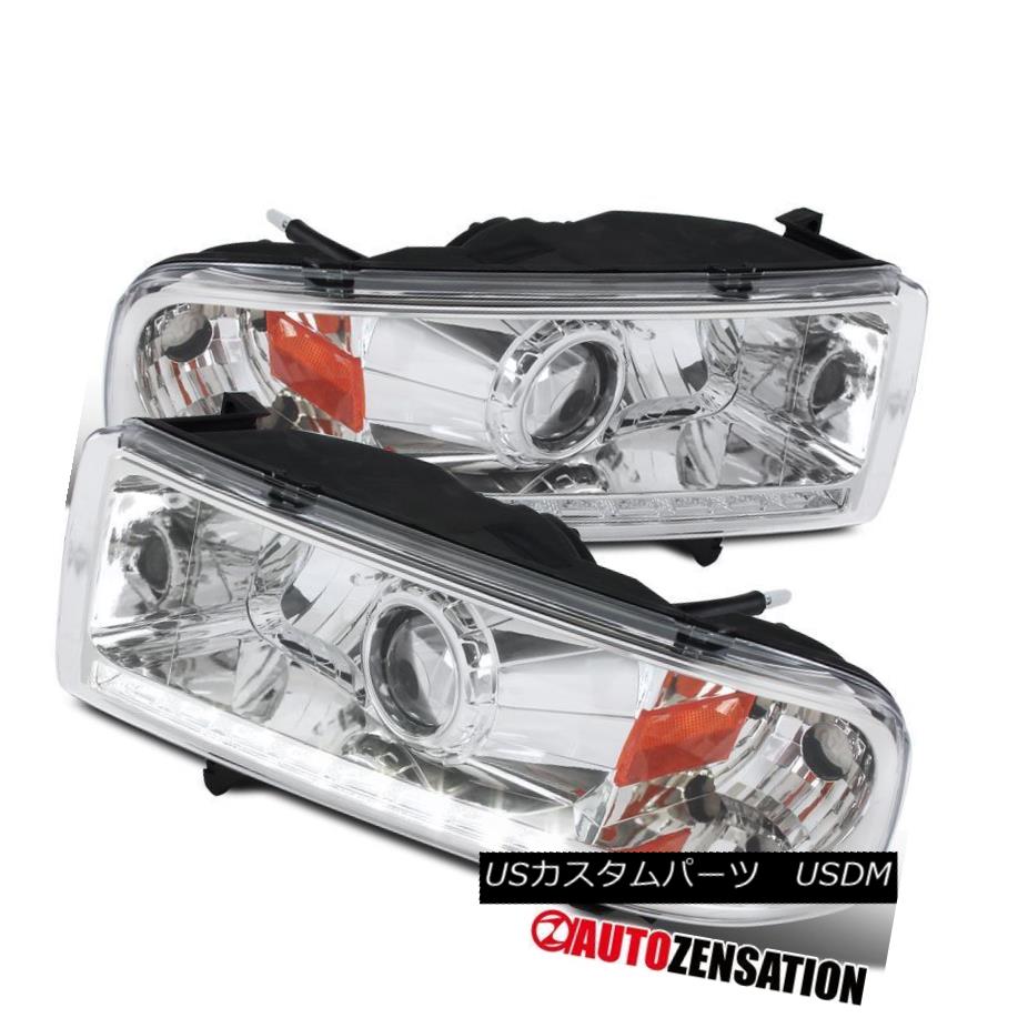 ヘッドライト Dodge 94-01 Ram 94-02 Ram Pickup Truck LED DRL Strip Chrome Projector Headlights ドッジ94-01ラム94-02ラムピックアップトラックLED DRLストリップクロムプロジェクターヘッドライト 【並行輸入品】