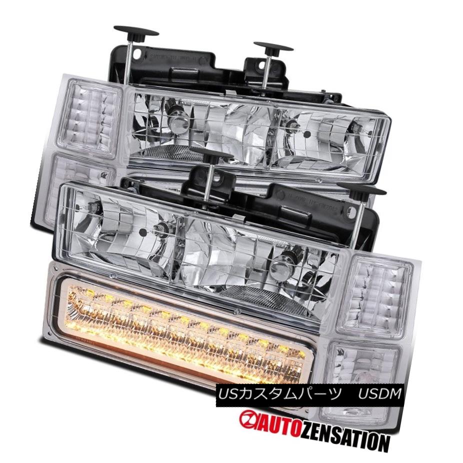 ヘッドライト 94-98 Chevy C/K 1500/2500/3500 Chrome Headlights+LED Bumper Lamps+Corner Lights 94-98 Chevy C / K 1500/2500/3500クロームヘッドライト+ LEDバンパーランプ+コーナーライト 【並行輸入品】