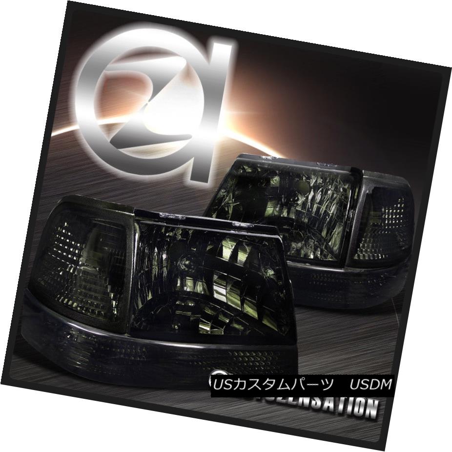 ヘッドライト 1998-2000 Ford Ranger Smoke Headlights+Corner Bumper Signal Lamps 1998?2000フォードレンジャーのヘッドライトの煙+コルク nerバンパーシグナルランプ 【並行輸入品】