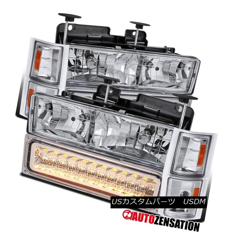 ヘッドライト 1994-1998 Chevy C/K Suburban Chrome Headlights+LED Bumper Lamps+Corner Lights 1994-1998シボレーC / K郊外のクロームヘッドライト+ LEDバンパーランプ+コーナーライト 【並行輸入品】 37,323円
