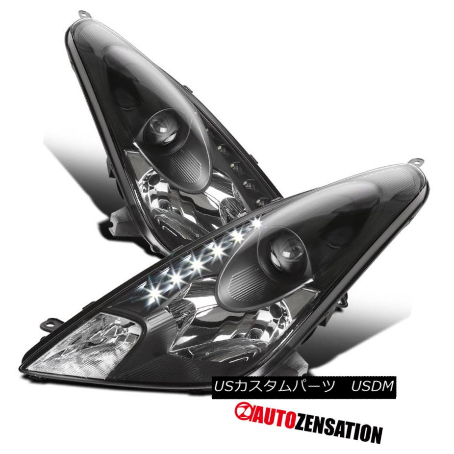 ヘッドライト For 00-05 Toyota Celica Black Halo Projector LED DRL Headlights Driving Lamps 00-05用トヨタセリカブラックハロープロジェクターLED DRLヘッドライトドライビングランプ 【並行輸入品】