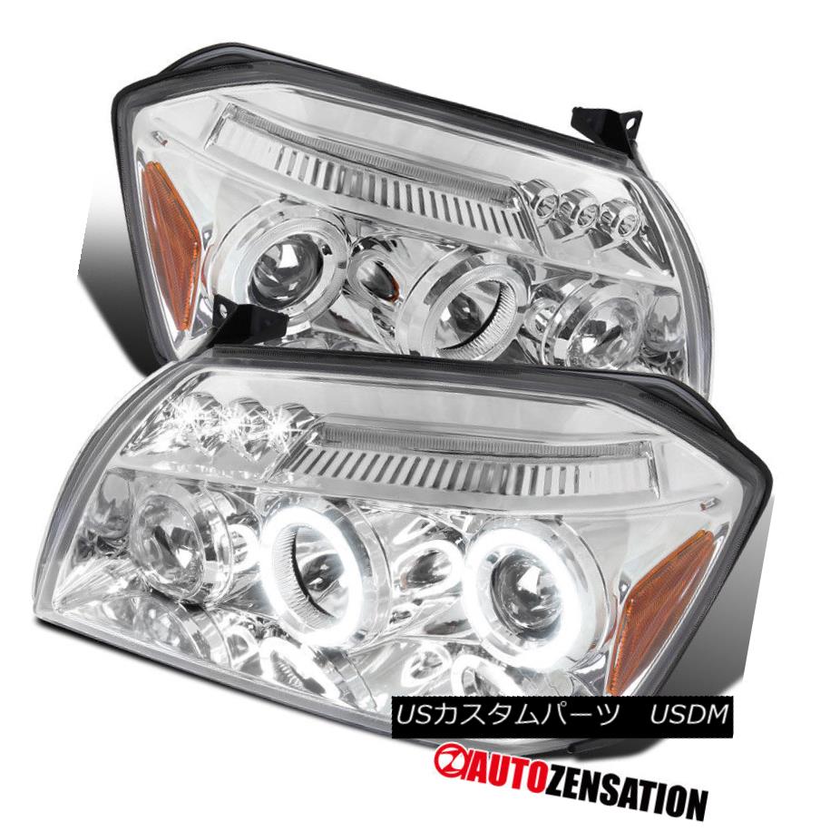 ヘッドライト 05-07 Dodge Magnum Chrome LED DRL Halo Projector Headlights 05-07ダッジマグナムクロームLED DRLハロープロジェクターヘッドライト 【並行輸入品】