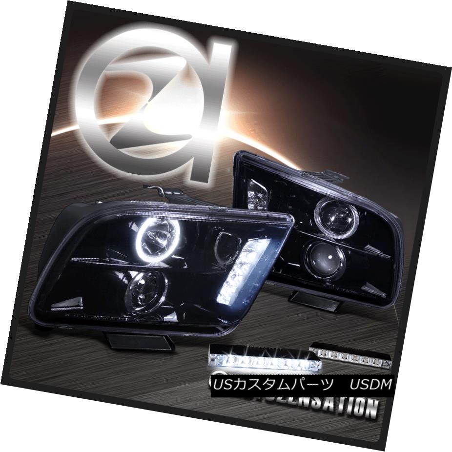 ヘッドライト 05-09 Ford Mustang Glossy Black Halo Projector Headlight+LED Bumper Fog DRL Lamp 05-09 Ford Mustang Glossyブラックハロープロジェクターヘッドライト+ LEDバンパーフォグDRLランプ 【並行輸入品】