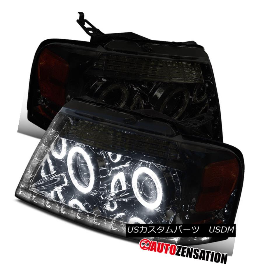 ヘッドライト 04-08 F150 06-08 Mark LT Smoke Tint Halo LED DRL Strip Projector Headlights 04-08 F150 06-08マークスモークティントハローLED DRLストリッププロジェクターヘッドライト 【並行輸入品】