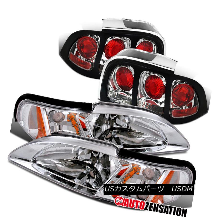 ヘッドライト 94-98 Mustang Headlights With Built-In Corner Lamps+Tail Lights Rear Brake Pair 94-98コーナーランプを内蔵したムスタングヘッドライト+テールライトリアブレーキペア 【並行輸入品】