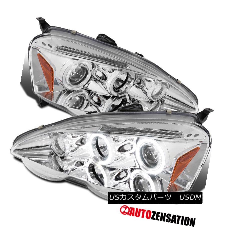 ヘッドライト 2002-2004 Acura RSX JDM Chrome LED DRL Halo Projector Headlights Driving Lamps 2002-2004 Acura RSX JDMクロームLED DRLハロープロジェクターヘッドライトドライビングランプ 【並行輸入品】