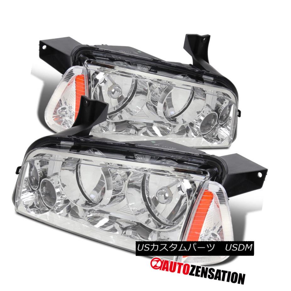 ヘッドライト 2006-2010 Dodge Charger Replacement Chorme Headlights+Corner Lamps Left+Right 2006-2010 Dodge Charger交換用クロームヘッドライト+ nerランプ左+右 【並行輸入品】