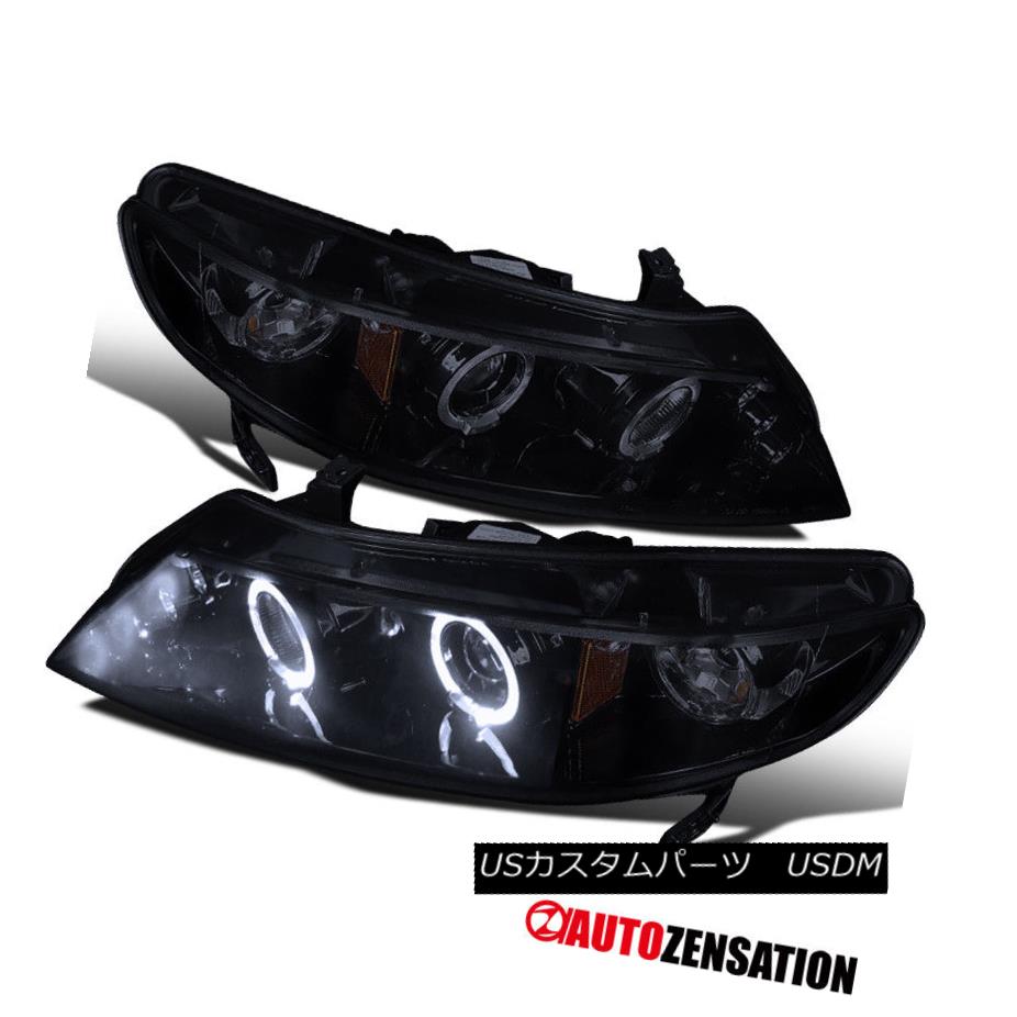 ヘッドライト Fit 06-11 Honda Civic 4Dr Sedan [Glossy Black] LED Halo Projector Headlights フィット06-11ホンダシビック4Drセダン[光沢ブラック] LEDハロープロジェクターヘッドライト 【並行輸入品】 43,098円