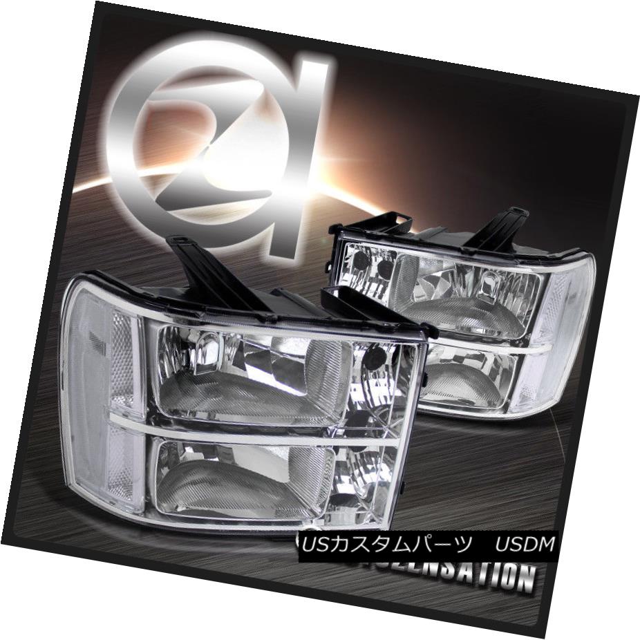 ヘッドライト 07-13 Sierra 1500 2500 3500HD Euro Crystal Chrome Clear Headlights Pair 07-13 Sierra 1500 2500 3500HDユーロクリスタルクロームクリアヘッドライトペア 【並行輸入品】