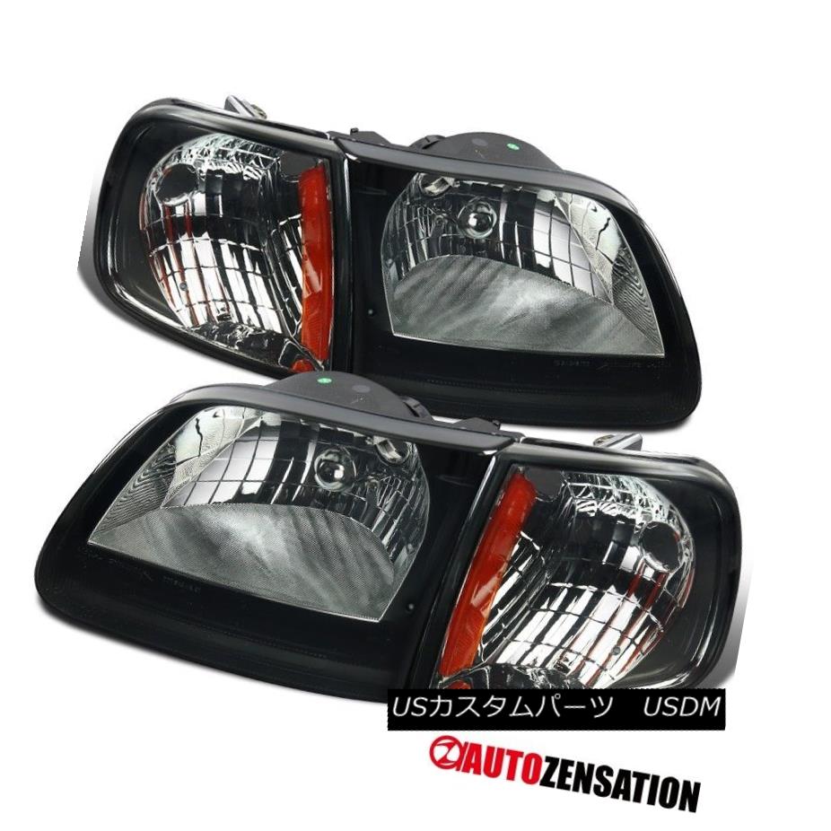 ヘッドライト 1997-2003 Ford F150/ Expedition Smoke Headlights & Corner Signal Lights Pair 1997?2003年フォードF150 /遠征煙ヘッドライト& コーナー信号ライトペア 【並行輸入品】