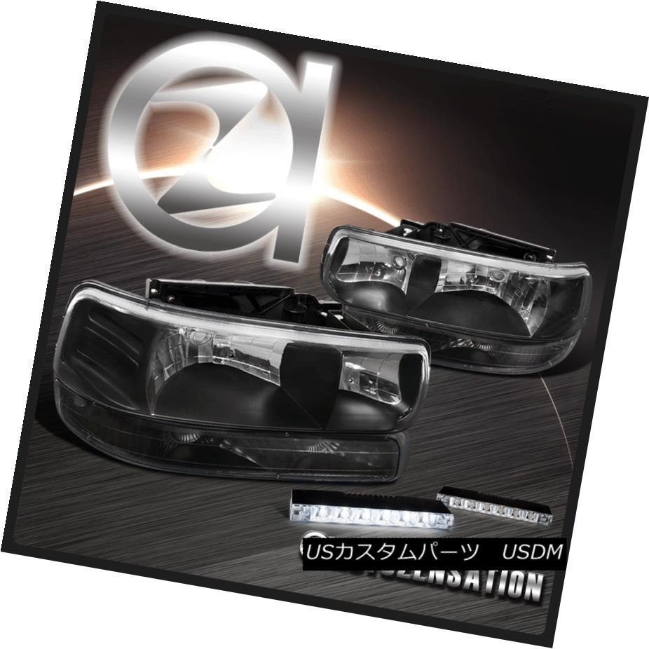 ヘッドライト 99-02 Chevy Silverado Black Clear Headlights+Bumper Lamps+6-LED Fog Lights 99-02 Chevy Silveradoブラッククリアヘッドライト+バーン 1ランプ+ 6-LEDフォグライト 【並行輸入品】