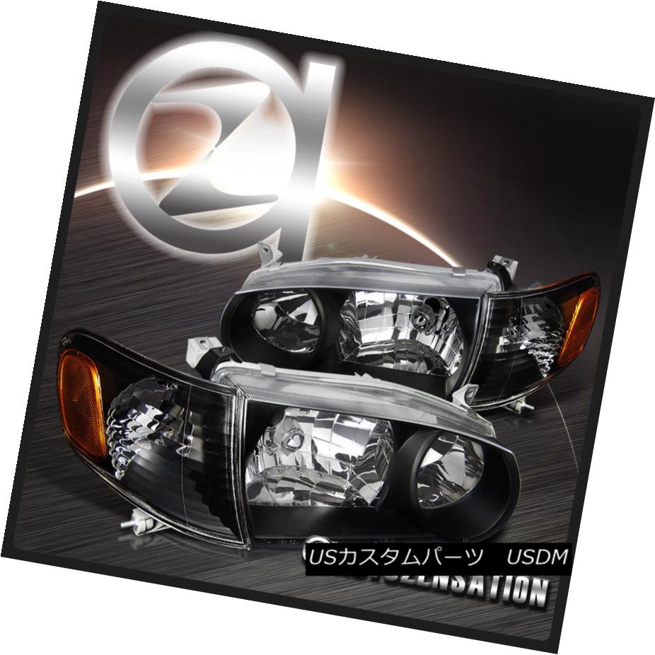 ヘッドライト For Depo 2001-2002 Toyota Corolla JDM Black Headlights Corner Signal Lamp デポ用2001-2002トヨタカローラJDMブラックヘッドライトコーナーランプ 【並行輸入品】