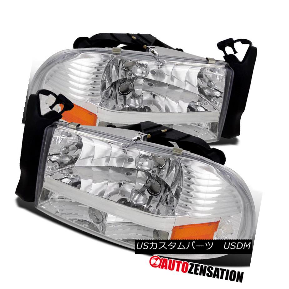 ヘッドライト 97-04 Dodge Dakota Chrome 1pc Euro Headlights Clear Head Lamps Pair 97-04ダッジダコタクローム1pcユーロヘッドライトクリアヘッドランプペア 【並行輸入品】 33,176円