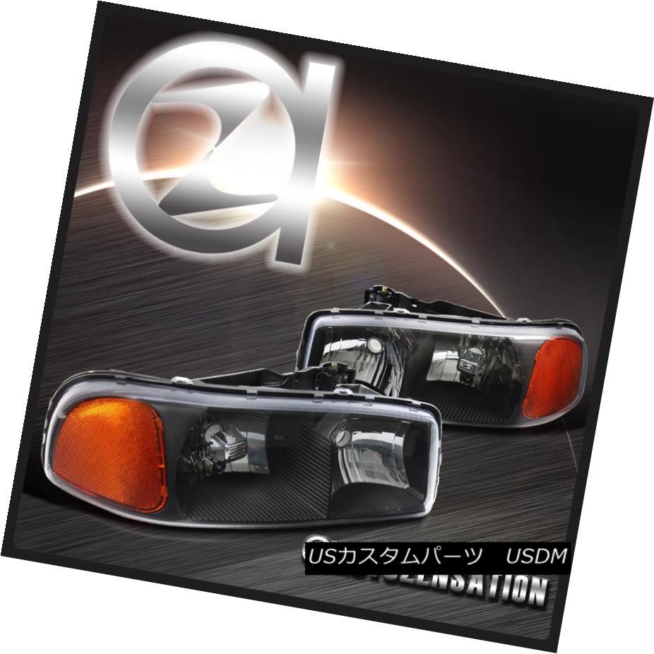 ヘッドライト NEW GMC 00-06 Sierra Yukon XL 1500 2500 Pickup Black Headlights Head Lamps Pair NEW GMC 00-06シエラユーコンXL 1500 2500ピックアップブラックヘッドライトヘッドランプペア 【並行輸入品】
