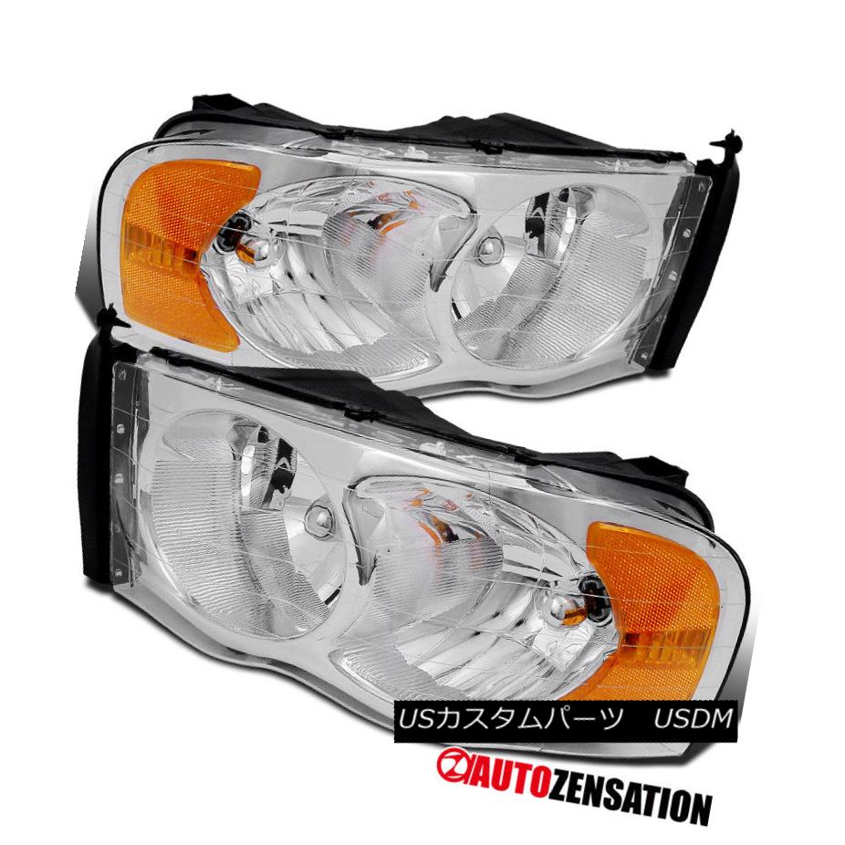 ヘッドライト 02-05 Dodge RAM 1500 Crystal Chrome Clear Headlight 03-05 RAM 2500 3500 02-05ダッジRAM 1500クリスタルクロームクリアヘッドライト03-05 RAM 2500 3500 【並行輸入品】