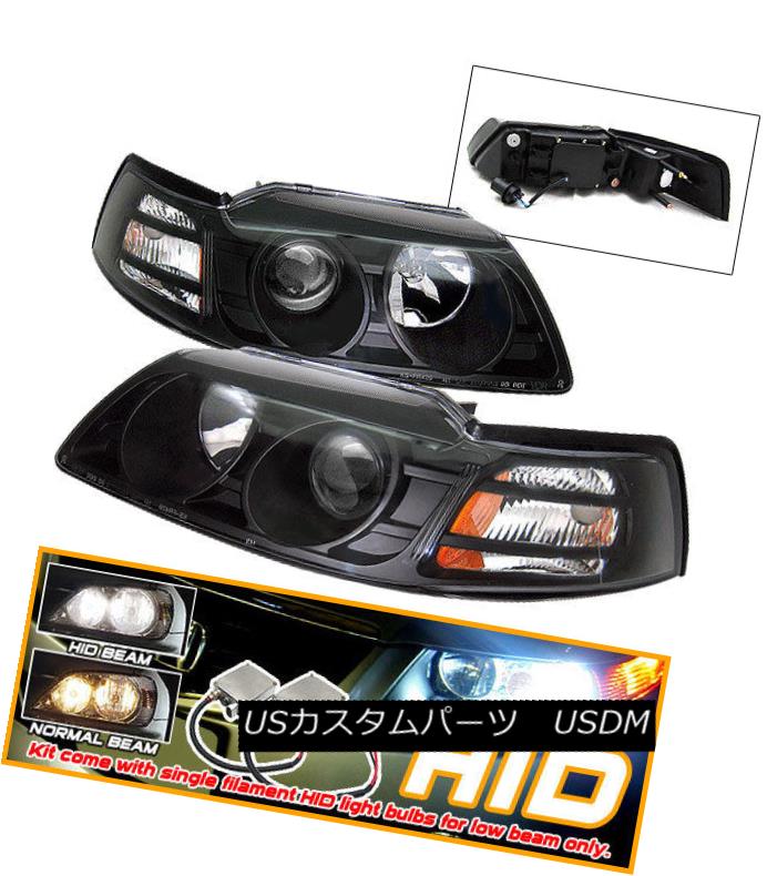ヘッドライト Fits Xenon HID 99-04 Ford Mustang Black Projector Headlights キセノンHID 99-04 Ford Mustangブラックプロジェクターヘッドライトに適合 【並行輸入品】 50,754円