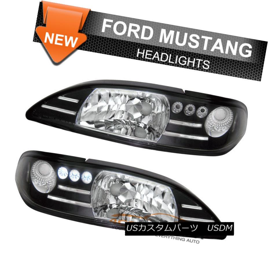 ライト ランプ ギフ 包装 Black Headlights Style 1pc Mustang Ford 94 98 Fits ヘッドライト Pair フィット94 98フォードマスタング1pcスタイルヘッドライトブラックペアとホワイトコーナー Corner White With Beachsidecliniccr Com