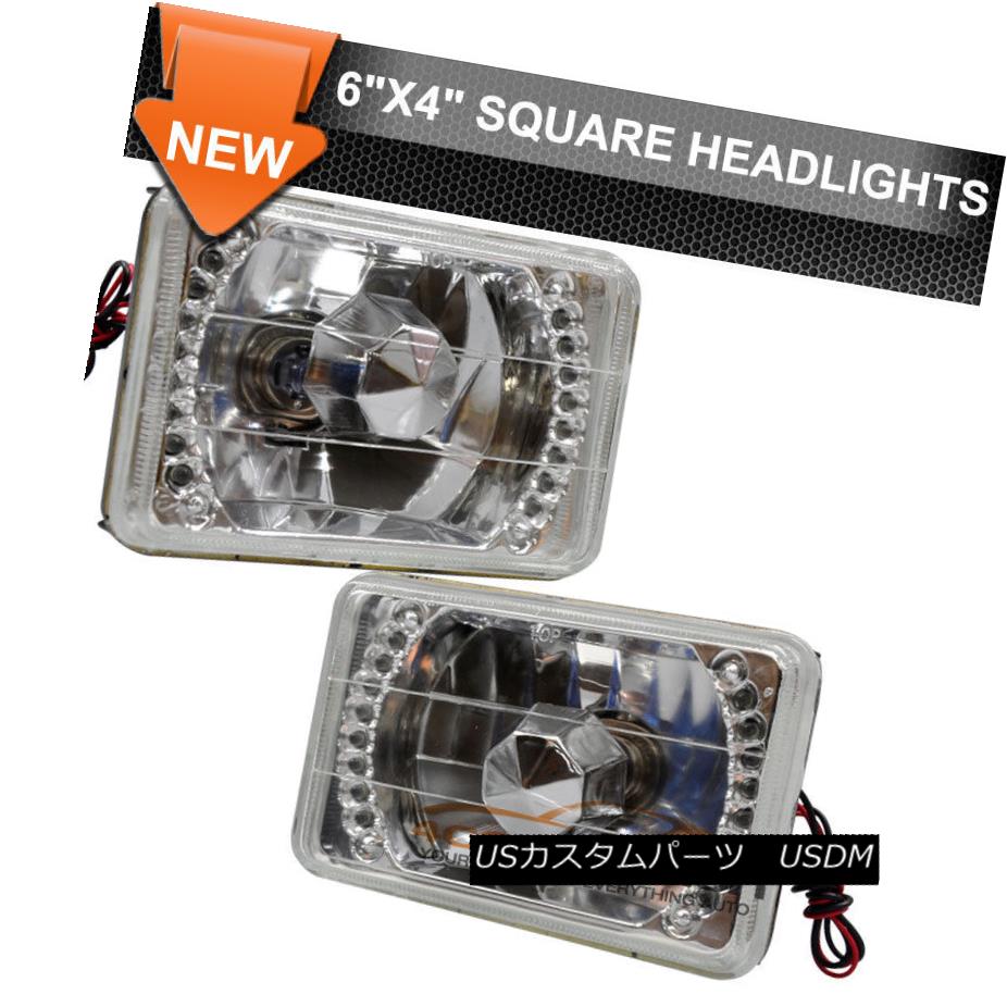 ライト ランプ 人気特価激安 Headlamps Headlights Led Beam Sealed Clear 4x6 Dodge Ford Fit ヘッドライト Pair フィットフォードドッジ4x6クリアシールライドledヘッドライトヘッドランプペアh4変換 Conversion H4
