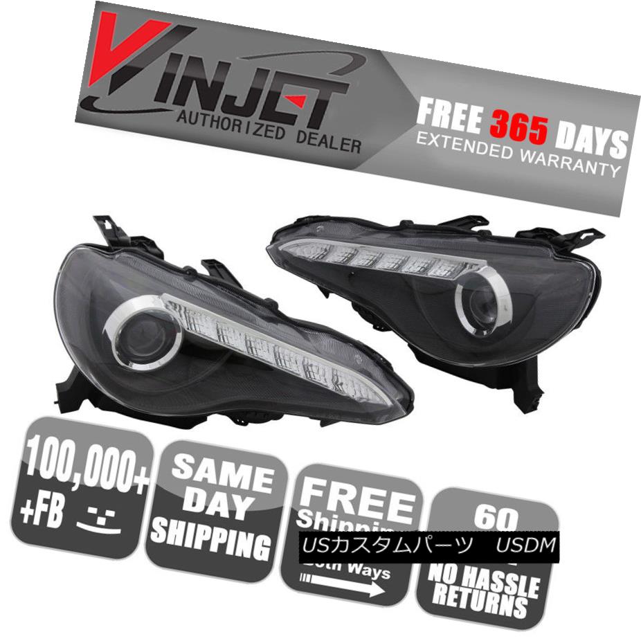 ヘッドライト Fits 12-15 Scion Fr-S Projector Head Lights Black Clear Lamps Headlight 12-15フィクションFr-Sプロジェクターヘッドライトブラッククリアランプヘッドライトに適合 【並行輸入品】