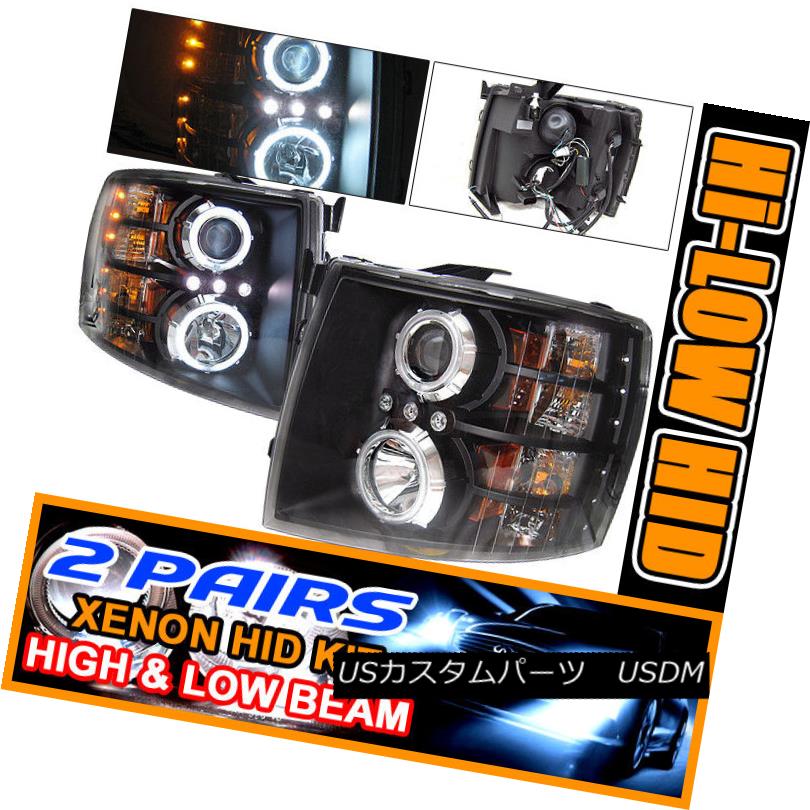 ヘッドライト Fits 2 Set HID 07-08 Silverado CCFL Halo Projector Headlight フィット2セットHID 07-08 Silverado CCFLハロープロジェクターヘッドライト 【並行輸入品】