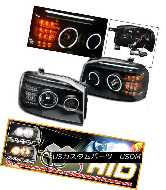 ヘッドライト Fits For HID 01-04 Nissan Frontier Black CCFL Halo Projector Headlights HID 01-04に適合日産フロンティア黒CCFLハロープロジェクターヘッドライト 【並行輸入品】