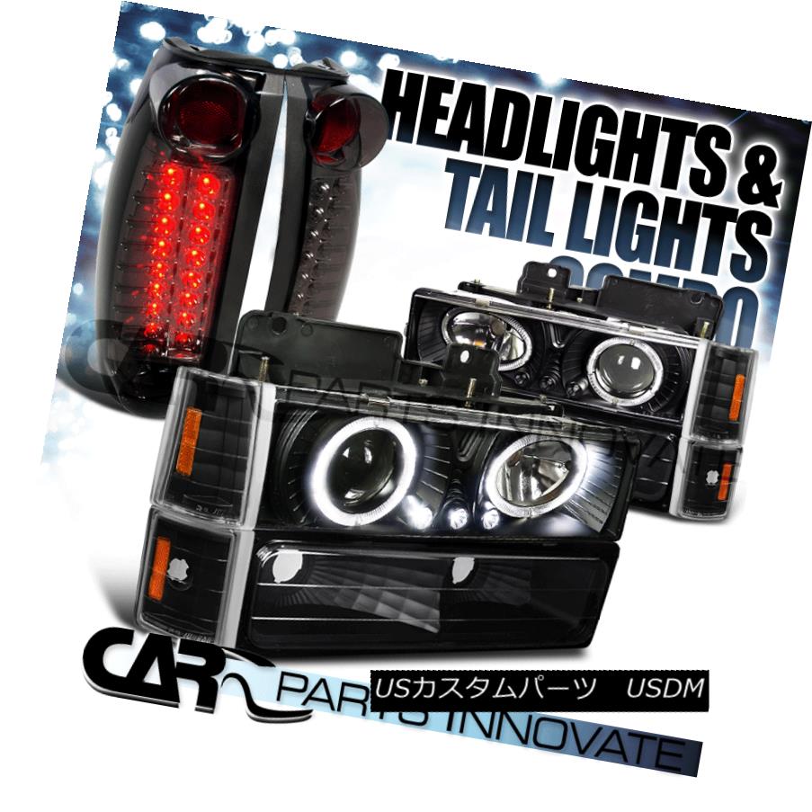 ヘッドライト 1994-1998 C10 C/K Sierra Yukon Black Halo Projector Headlights+LED Tail Lamps 1994-1998 C10 C / K Sierra Yukonブラックハロープロジェクターヘッドライト+ LEDテールランプ 【並行輸入品】