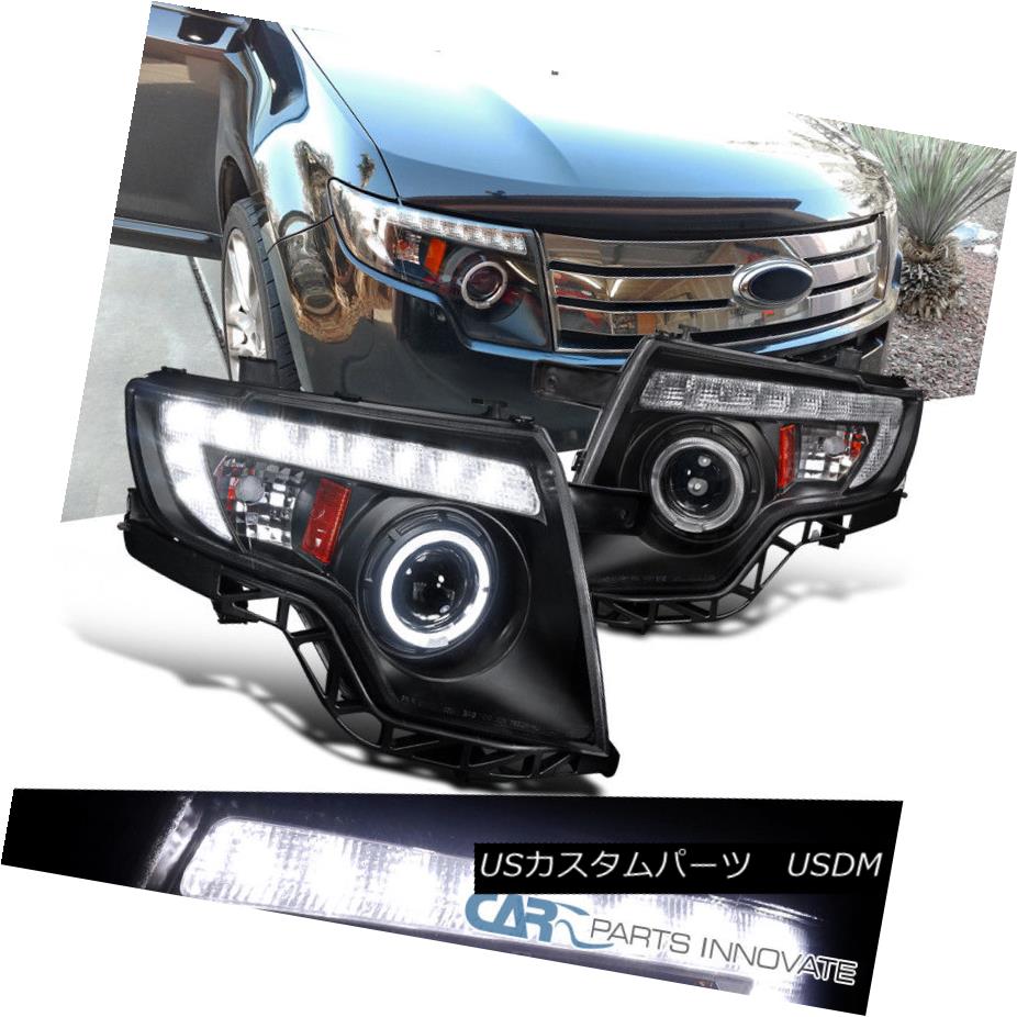 ヘッドライト 07-10 Ford Edge Black LED DRL Dual Halo Projector Headlights Driving Lamps Pair 07-10フォードエッジブラックLED DRLデュアルヘイロープロジェクターヘッドライトドライビングペア 【並行輸入品】 57,420円