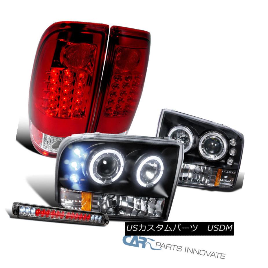 ヘッドライト 99 F250 SuperDuty Black LED Projector Headlights+Red LED Tail Lamps+3rd Brake 99 F250 SuperDutyブラックLEDプロジェクターヘッドライト+レッドLEDテールランプ+ 3rdブレーキ 【並行輸入品】