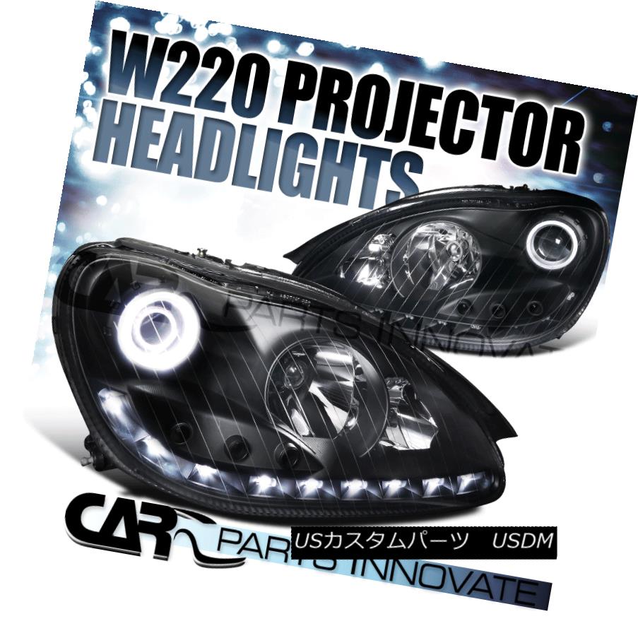 ヘッドライト 2000-2005 Benz W220 S430 S500 S600 Black Halo Projector Headlights+LED Signal 2000-2005ベンツW220 S430 S500 S600ブラックハロープロジェクターヘッドライト+ LED信号 【並行輸入品】