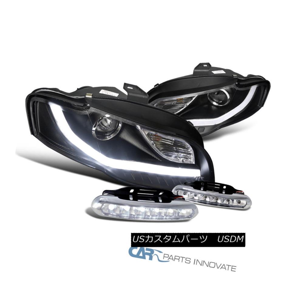 ヘッドライト For 06-08 A4 Black 3D LED Projector Headlights+Clear 6-LED DRL Fog Lights Pair 06-08のためにA4ブラック3D LEDプロジェクターヘッドライト+ Cle ar 6-LED DRLフォグライトペア 【並行輸入品】