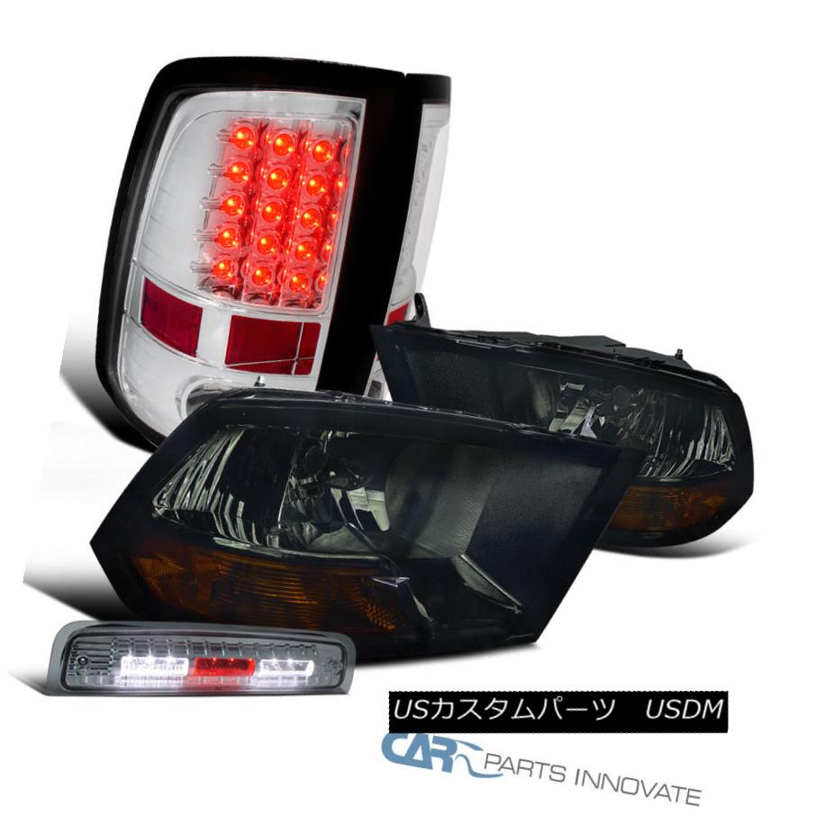 ヘッドライト 09-13 Ram 1500/2500/3500 Smoke Headlights+LED 3rd Brake+Clear LED Tail Lights 09-13 Ram 1500/2500/3500煙ヘッドライト+ LED第3ブレーキ+クリアLEDテールライト 【並行輸入品】