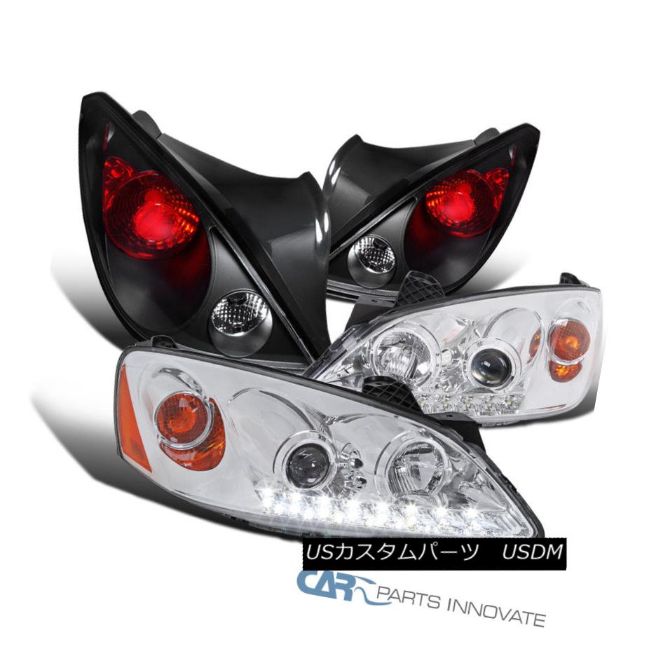 ヘッドライト 06-09 Pontiac G6 Clear LED Projector Headlights Headlamps+Black Tail Brake Lamps 06-09ポンティアックG6クリアLEDプロジェクターヘッドライトヘッドランプ+ブラケット kテールブレーキランプ 【並行輸入品】